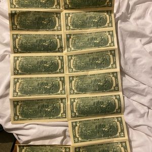 2  dollars bill 1976 missing one total 15